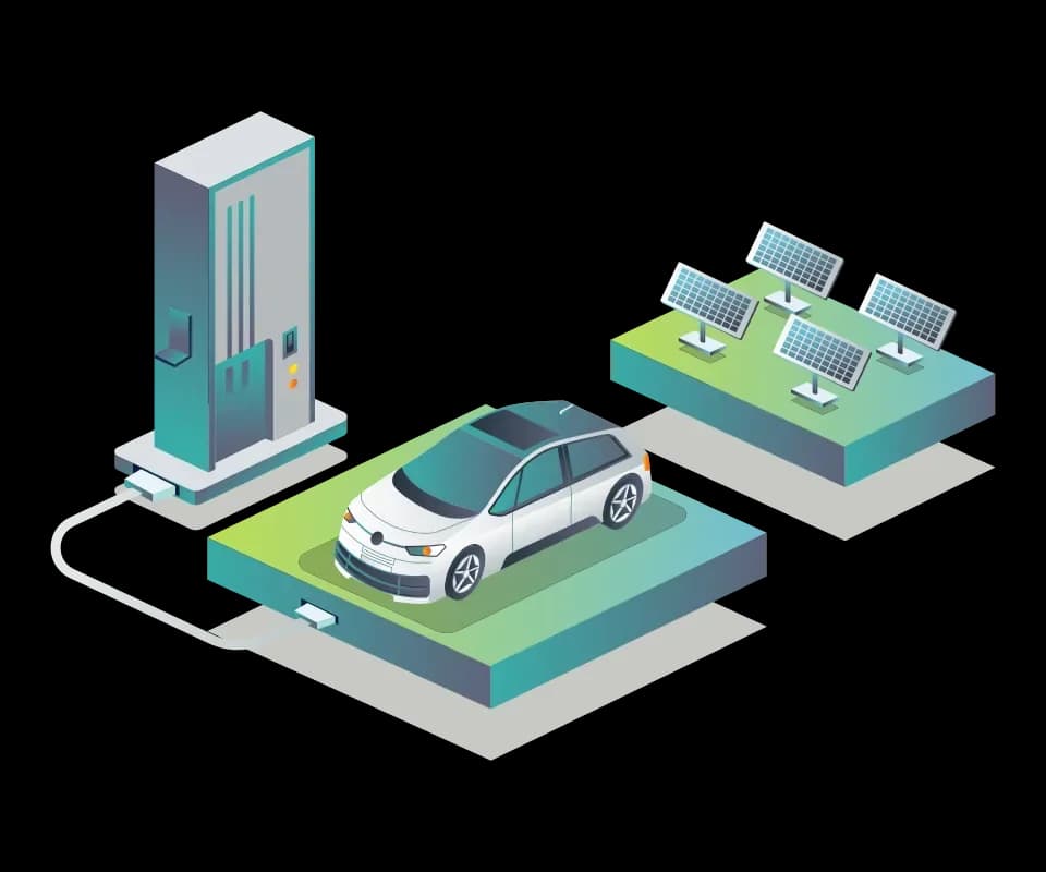 Electric vehicle charging illustration
